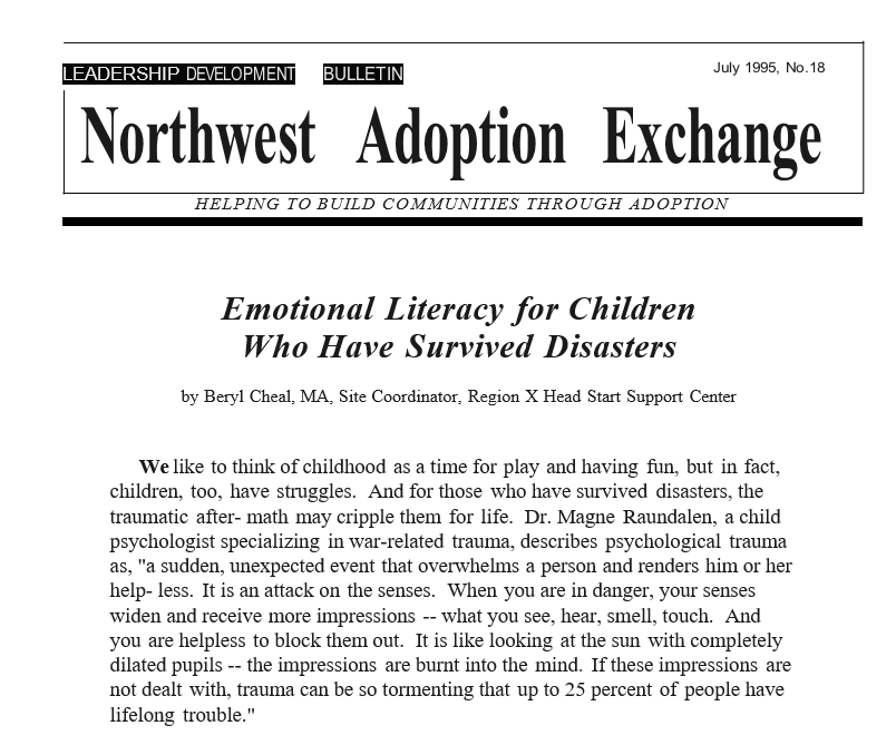 Northwest Adoption Exchange Journal Article