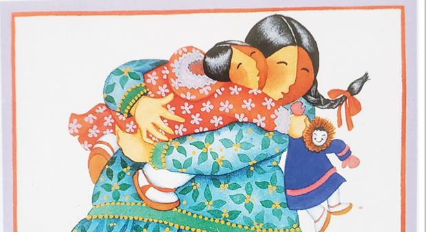 Image of mother holding a child by Barbara Lavallee